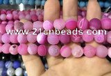 CAA1437 15.5 inches 12mm round matte druzy agate beads