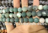 CAA1439 15.5 inches 12mm round matte druzy agate beads