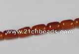 CAA144 15.5 inches 6*9mm drum red agate gemstone beads