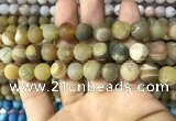 CAA1450 15.5 inches 14mm round matte druzy agate beads