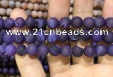 CAA1451 15.5 inches 14mm round matte druzy agate beads