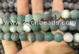 CAA1454 15.5 inches 14mm round matte druzy agate beads