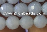 CAA1460 15.5 inches 6mm faceted round blue lace agate beads