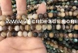 CAA1475 15.5 inches 6mm round matte banded agate beads wholesale