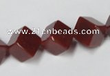 CAA148 15.5 inches 10*10mm cube red agate gemstone beads