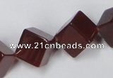 CAA149 15.5 inches 12*12mm cube red agate gemstone beads