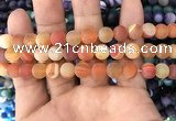 CAA1492 15.5 inches 10mm round matte banded agate beads wholesale