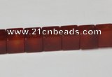 CAA150 15.5 inches 8*8mm cube red agate gemstone beads