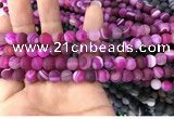 CAA1500 15.5 inches 6mm round matte banded agate beads wholesale