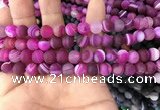 CAA1501 15.5 inches 8mm round matte banded agate beads wholesale