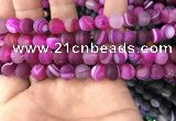 CAA1502 15.5 inches 10mm round matte banded agate beads wholesale