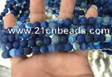 CAA1505 15.5 inches 6mm round matte banded agate beads wholesale