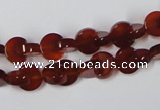 CAA151 15.5 inches 8*8mm curved moon red agate gemstone beads