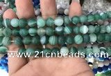 CAA1516 15.5 inches 8mm round matte banded agate beads wholesale