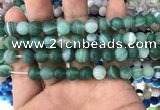 CAA1517 15.5 inches 10mm round matte banded agate beads wholesale