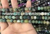 CAA1520 15.5 inches 6mm round matte banded agate beads wholesale