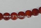 CAA154 15.5 inches 8mm coin red agate gemstone beads