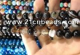 CAA1540 15.5 inches 12mm round banded agate beads wholesale