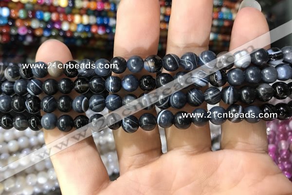 CAA1543 15.5 inches 6mm round banded agate beads wholesale