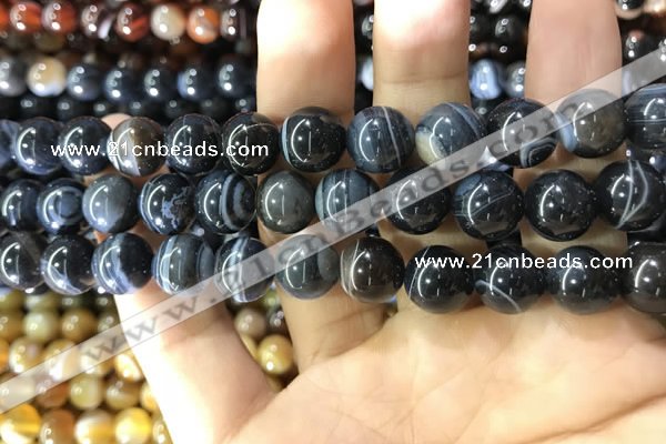 CAA1546 15.5 inches 12mm round banded agate beads wholesale