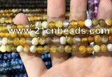 CAA1549 15.5 inches 6mm round banded agate beads wholesale