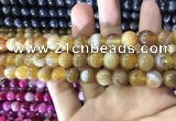 CAA1551 15.5 inches 10mm round banded agate beads wholesale