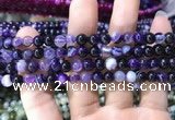 CAA1555 15.5 inches 6mm round banded agate beads wholesale