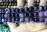 CAA1557 15.5 inches 10mm round banded agate beads wholesale