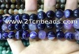 CAA1558 15.5 inches 12mm round banded agate beads wholesale