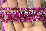 CAA1560 15.5 inches 4mm round banded agate beads wholesale