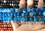 CAA1575 15.5 inches 10mm round banded agate beads wholesale