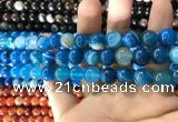 CAA1575 15.5 inches 10mm round banded agate beads wholesale