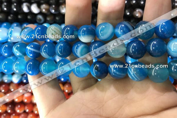 CAA1576 15.5 inches 12mm round banded agate beads wholesale