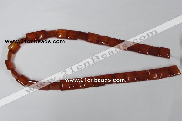CAA160 15.5 inches 12*12mm square red agate gemstone beads