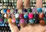 CAA1606 15.5 inches 12mm round banded agate beads wholesale