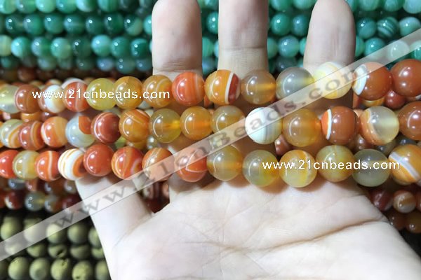 CAA1609 15.5 inches 6mm round banded agate beads wholesale