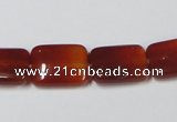 CAA161 15.5 inches 12*16mm rectangle red agate gemstone beads