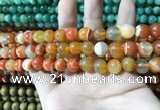 CAA1610 15.5 inches 8mm round banded agate beads wholesale