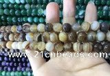 CAA1616 15.5 inches 8mm round banded agate beads wholesale