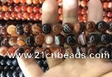 CAA1624 15.5 inches 12mm round banded agate beads wholesale