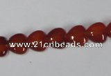 CAA163 15.5 inches 10*10mm heart red agate gemstone beads