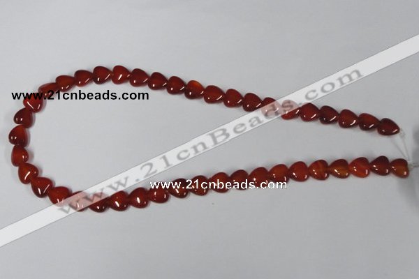 CAA163 15.5 inches 10*10mm heart red agate gemstone beads