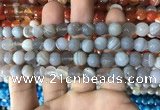 CAA1631 15.5 inches 8mm faceted round banded agate beads