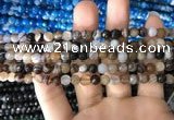 CAA1635 15.5 inches 6mm faceted round banded agate beads