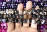 CAA1637 15.5 inches 10mm faceted round banded agate beads