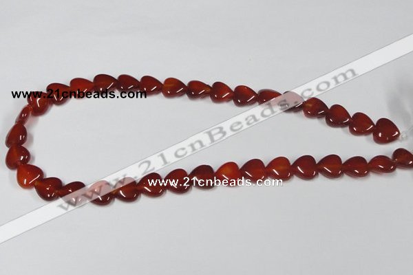 CAA164 15.5 inches 12*12mm heart red agate gemstone beads