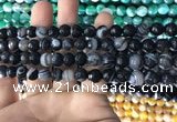 CAA1641 15.5 inches 8mm faceted round banded agate beads