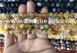 CAA1645 15.5 inches 6mm faceted round banded agate beads