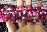 CAA1655 15.5 inches 6mm faceted round banded agate beads