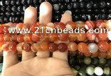 CAA1662 15.5 inches 10mm faceted round banded agate beads